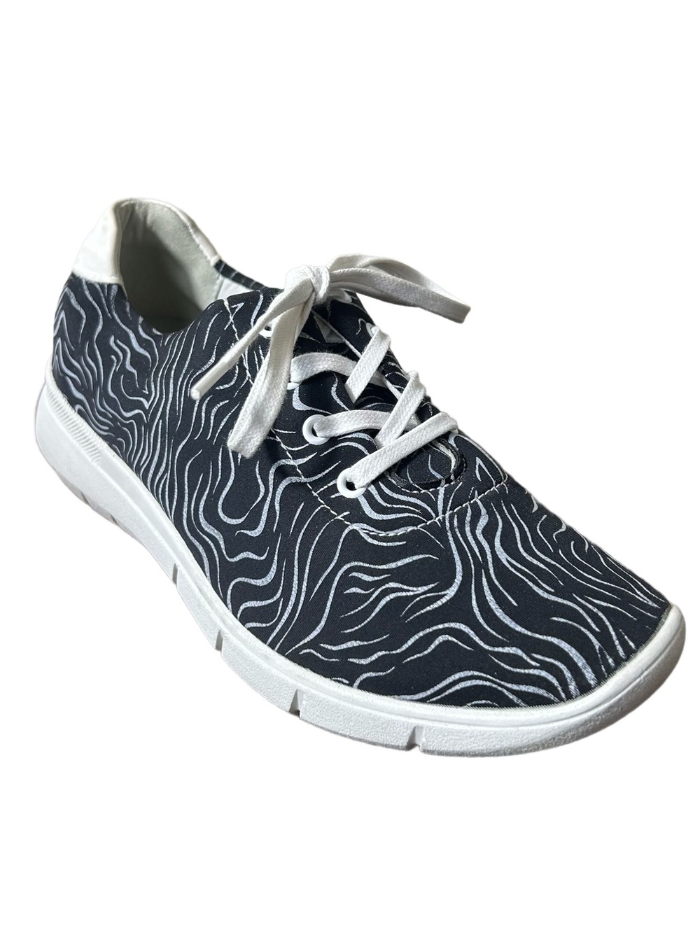 Arcopedico Sneakers Size EU 37 US 6.5 Black & White L76 Patterned Waves Casual